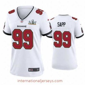 Exceptional Warren Sapp Buccaneers White Super Bowl Lv Game Jersey