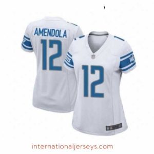 Top notch Womens Detroit Lions 12 Danny Amendola Game White Football Jersey