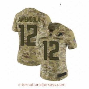 Exquisite Womens Detroit Lions 12 Danny Amendola Limited Camo 2018 Salute to Service Football Jersey