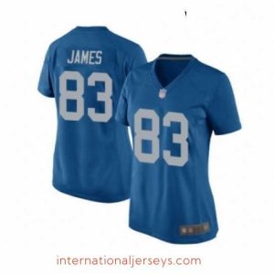 Exquisite Womens Detroit Lions 83 Jesse James Game Blue Alternate Football Jersey