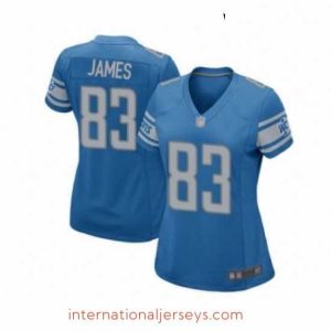 Superior Womens Detroit Lions 83 Jesse James Game Blue Team Color Football Jersey