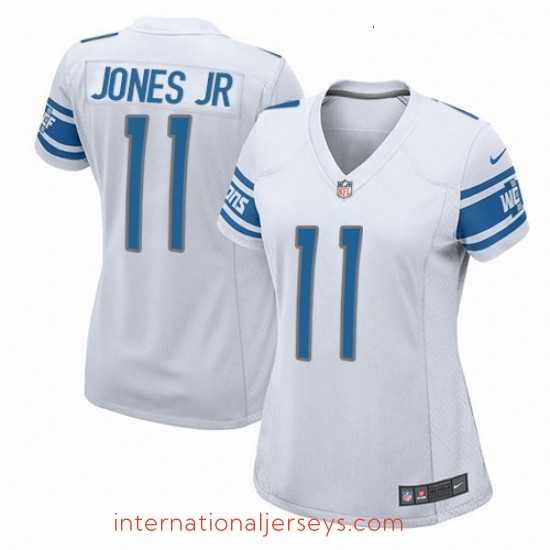 Deluxe Womens Nike Detroit Lions 11 Marvin Jones Jr Game White NFL Jersey