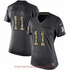 Top notch Womens Nike Detroit Lions 11 Marvin Jones Jr Limited Black 2016 Salute to Service NFL Jersey