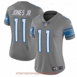 Superb Womens Nike Detroit Lions 11 Marvin Jones Jr Limited Steel Rush Vapor Untouchable NFL Jersey