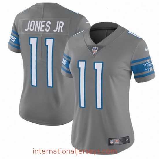 Superb Womens Nike Detroit Lions 11 Marvin Jones Jr Limited Steel Rush Vapor Untouchable NFL Jersey