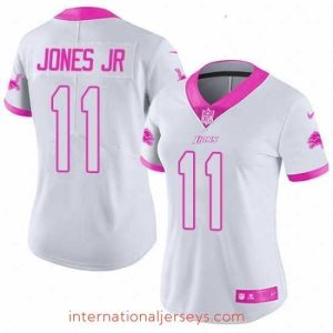 Exceptional Womens Nike Detroit Lions 11 Marvin Jones Jr Limited WhitePink Rush Fashion NFL Jersey