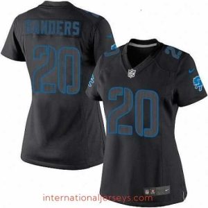 Top notch Womens Nike Detroit Lions 20 Barry Sanders Limited Black Impact NFL Jersey