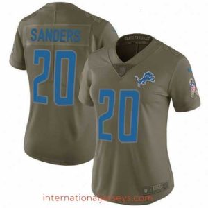 Deluxe Womens Nike Detroit Lions 20 Barry Sanders Limited Olive 2017 Salute to Service NFL Jersey