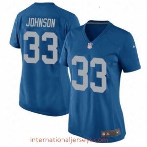 Finest Womens Nike Detroit Lions 33 Kerryon Johnson Game Blue Alternate NFL Jersey