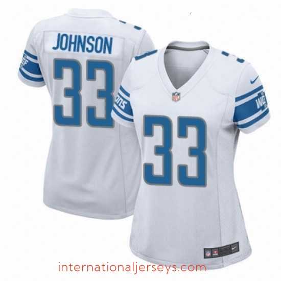 Top notch Womens Nike Detroit Lions 33 Kerryon Johnson Game White NFL Jersey