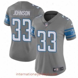 Superior Womens Nike Detroit Lions 33 Kerryon Johnson Limited Steel Rush Vapor Untouchable NFL Jersey