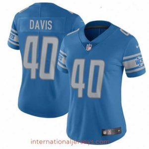 Exquisite Womens Nike Detroit Lions 40 Jarrad Davis Elite Light Blue Team Color NFL Jersey