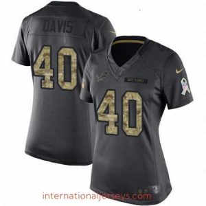 Deluxe Womens Nike Detroit Lions 40 Jarrad Davis Limited Black 2016 Salute to Service NFL Jersey