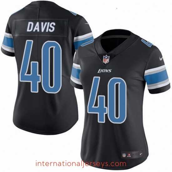 Exceptional Womens Nike Detroit Lions 40 Jarrad Davis Limited Black Rush Vapor Untouchable NFL Jersey
