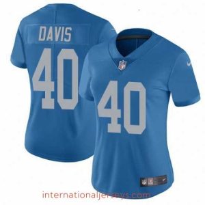 High quality Womens Nike Detroit Lions 40 Jarrad Davis Limited Blue Alternate Vapor Untouchable NFL Jersey