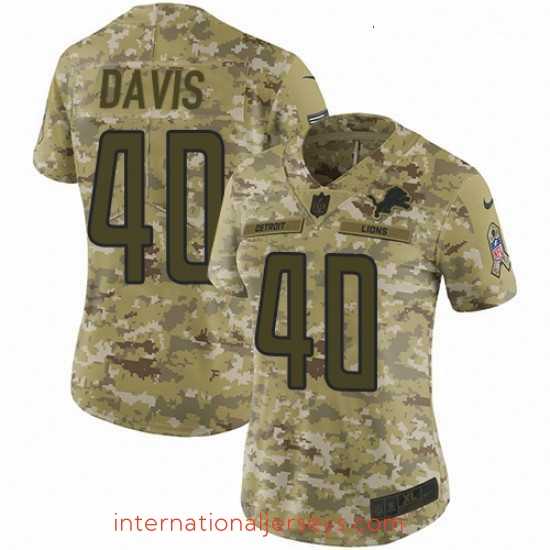 Top notch Womens Nike Detroit Lions 40 Jarrad Davis Limited Camo 2018 Salute to Service NFL Jersey