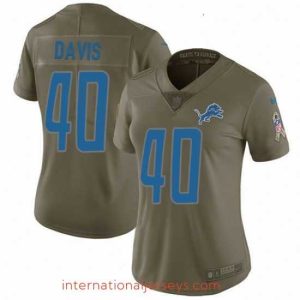 Deluxe Womens Nike Detroit Lions 40 Jarrad Davis Limited Olive 2017 Salute to Service NFL Jersey