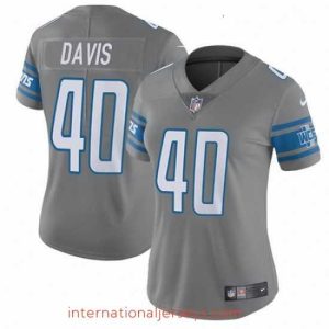 Exceptional Womens Nike Detroit Lions 40 Jarrad Davis Limited Steel Rush Vapor Untouchable NFL Jersey