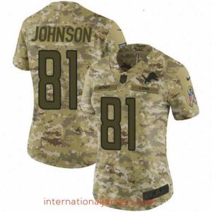 Deluxe Womens Nike Detroit Lions 81 Calvin Johnson Limited Camo 2018 Salute to Service NFL Jersey