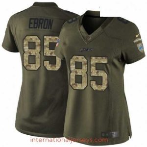 Finest Womens Nike Detroit Lions 85 Eric Ebron Elite Green Salute to Service NFL Jersey