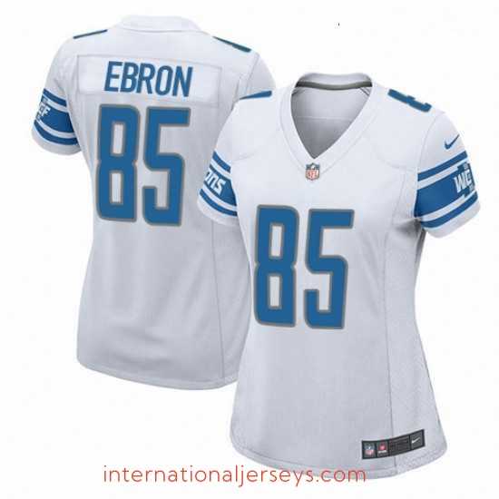 Exquisite Womens Nike Detroit Lions 85 Eric Ebron Game White NFL Jersey