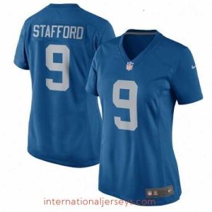 Deluxe Womens Nike Detroit Lions 9 Matthew Stafford Game Blue Alternate NFL Jersey