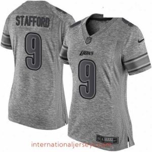 Exquisite Womens Nike Detroit Lions 9 Matthew Stafford Limited Gray Gridiron NFL Jersey