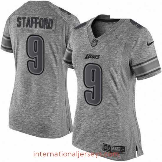 Exquisite Womens Nike Detroit Lions 9 Matthew Stafford Limited Gray Gridiron NFL Jersey