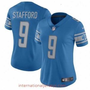 Finest Womens Nike Detroit Lions 9 Matthew Stafford Limited Light Blue Team Color Vapor Untouchable NFL Jersey