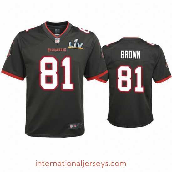 Exquisite Antonio Brown Buccaneers Pewter Super Bowl Lv Game Jersey