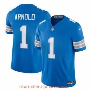 Top notch Detroit Lions 1 Terrion Arnold New Blue 2024 Draft F.U.S.E  Vapor Limited Stitched Jersey