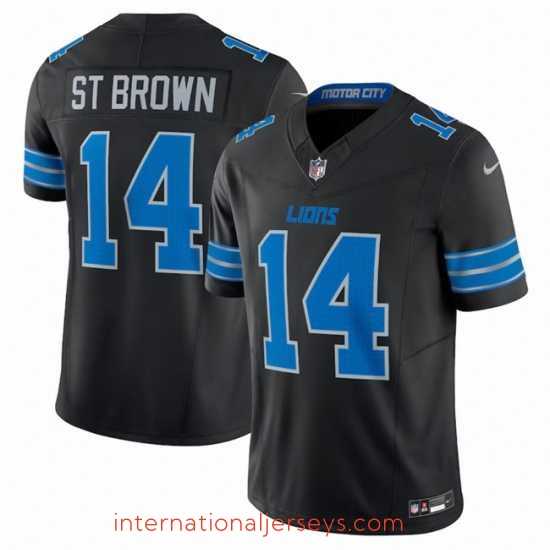 Exceptional Detroit Lions 14 Amon Ra St Brown Black 2024 F.U.S.E 2nd Alternate Vapor Limited Stitched Jersey