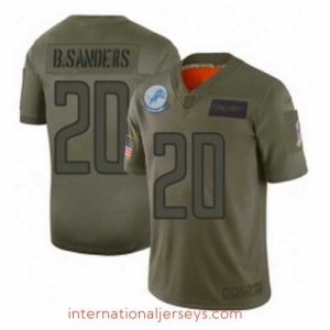 Premium Detroit Lions 20 Barry Sanders Limited Camo 2019 Salute to Service Football Jersey