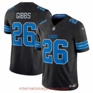 High quality Detroit Lions 26 Jahmyr Gibbs Black 2024 F.U.S.E  2nd Alternate Vapor Limited Stitched