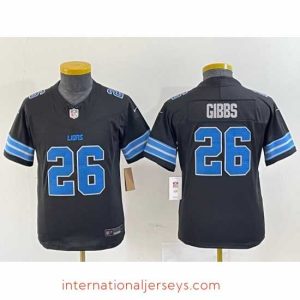 Premium Detroit Lions 26 Jahmyr Gibbs Black 2024 F.U.S.E  2nd Alternate Vapor Limited Stitched jerseys