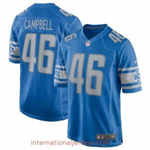 Exquisite Detroit Lions 46 Jack Campbell Blue 2023 Draft Stitched Game Jersey