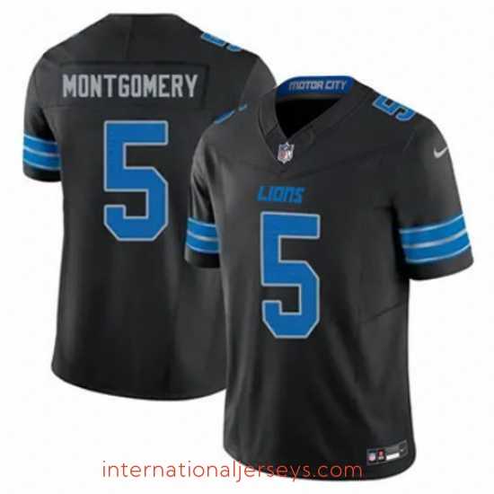 Superb Detroit Lions 5 David Montgomery Black 2024 F.U.S.E Vapor Limited Stitched Jersey