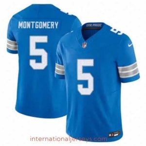 High quality Detroit Lions 5 David Montgomery Blue 2024 F.U.S.E Vapor Limited Stitched Jersey