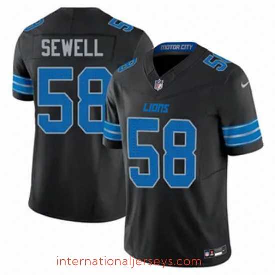 Top notch Detroit Lions 58 Penei Sewell Black 2024 F.U.S.E Alternate Vapor Limited Stitched Jersey