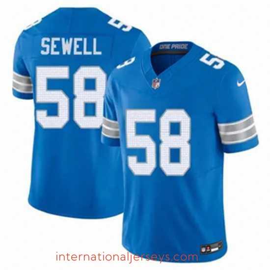 Superior Detroit Lions 58 Penei Sewell Blue 2024 F.U.S.E Alternate Vapor Limited Stitched Jersey
