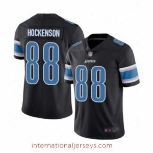 Finest Detroit Lions 88 TJ Hockenson Limited Black Rush Vapor Untouchable Football Jersey