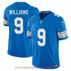 High quality Detroit Lions 9 Jameson Williams Blue 2024 F.U.S.E Vapor Limited Stitched Jersey