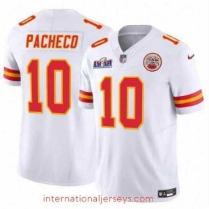 High quality Kansas City Chiefs 10 Isiah Pacheco White 2023 F.U.S.E  Vapor Untouchable Limited Stitched 2024 Super Bowl LVIII Jersey
