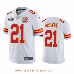 Outstanding Kansas City Chiefs 21 Trent McDuffie White Vapor Untouchable Limited Stitched Football 2024 Super Bowl LVIII Jersey