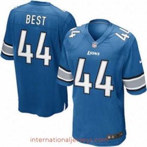 High quality Nike Detriot Lions 44# Jahvid Best Game Blue Color Jersey