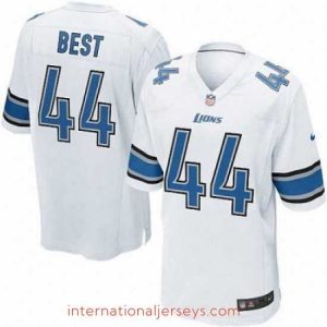 Top notch Nike Detriot Lions 44# Jahvid Best Game White Color Jersey