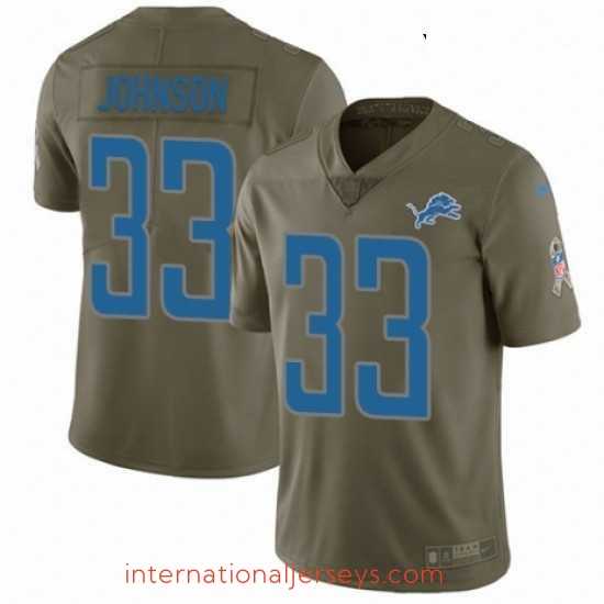 Outstanding Nike Detroit Lions 33 Kerryon Johnson Limited Olive 2017 Salute to Service NFL Jersey