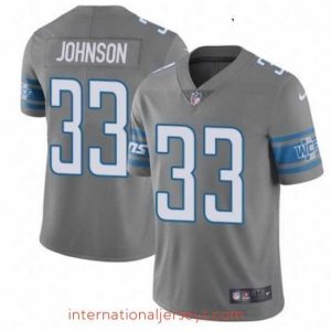 Deluxe Nike Detroit Lions 33 Kerryon Johnson Limited Steel Rush Vapor Untouchable NFL Jersey
