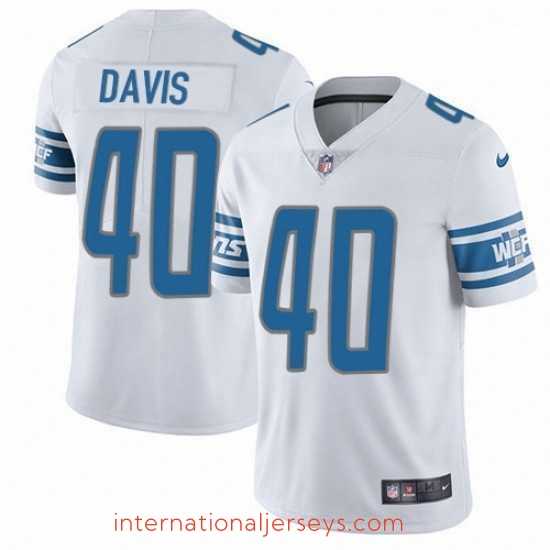 Deluxe Nike Detroit Lions 40 Jarrad Davis Limited White Vapor Untouchable NFL Jersey