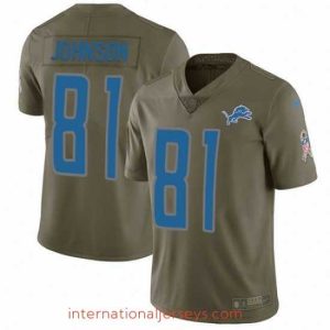 Exquisite Nike Detroit Lions 81 Calvin Johnson Limited Olive 2017 Salute to Service NFL Jersey